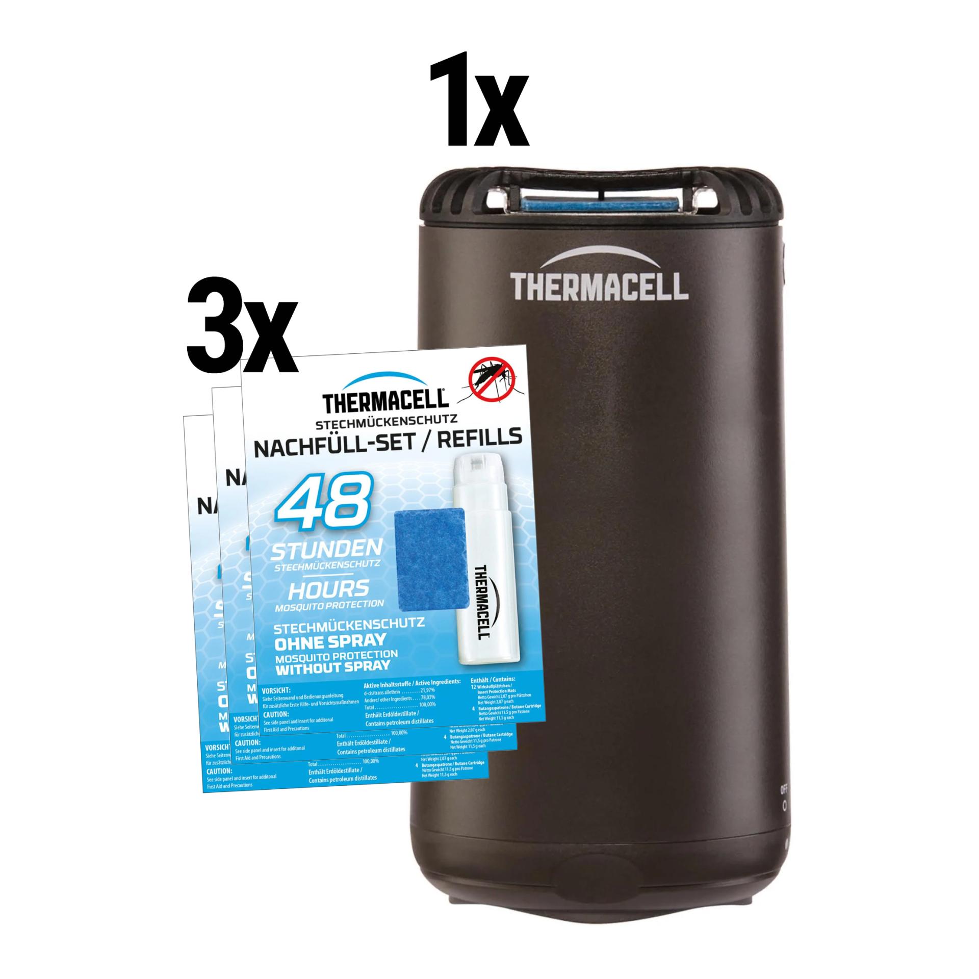 Mückenschutz Set: HALOmini Schwarz + Nachfüllpack 120Std - Produktbild 1