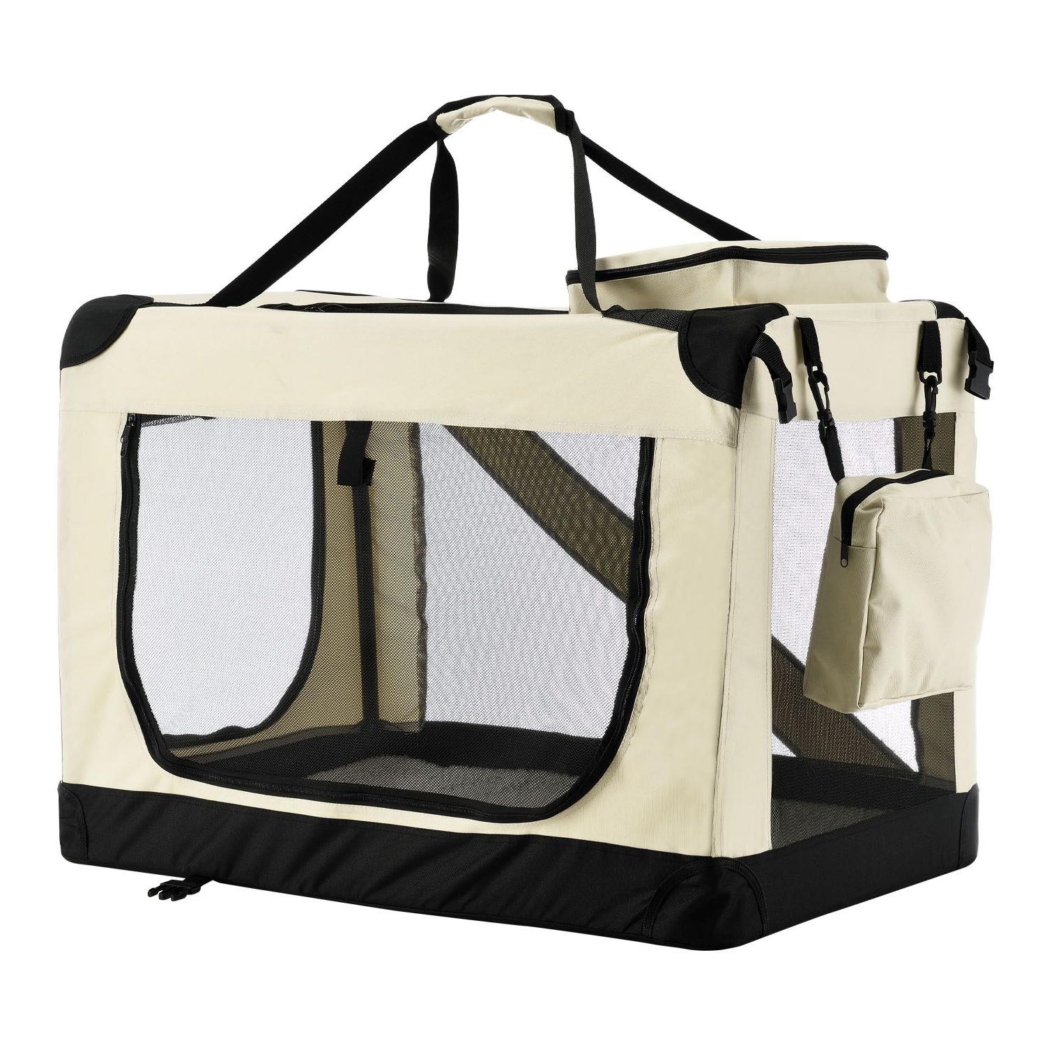 Hundetransportbox (faltbar) - beige - Produktbild 1