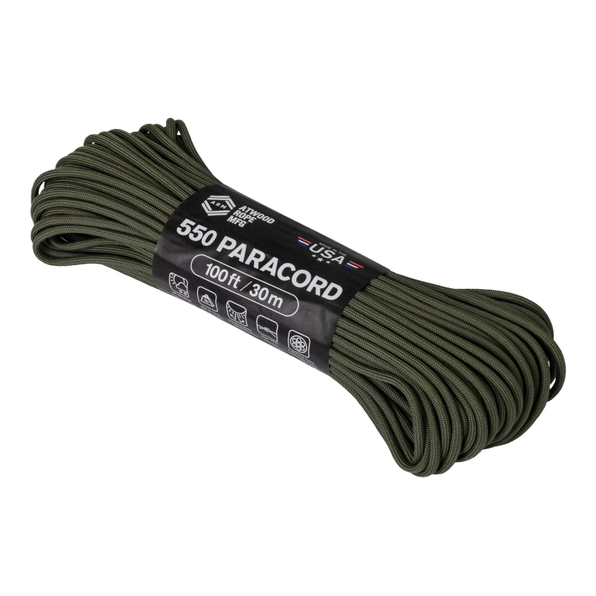 550 Paracord 100ft. / 30m - Oliv - Produktbild 1