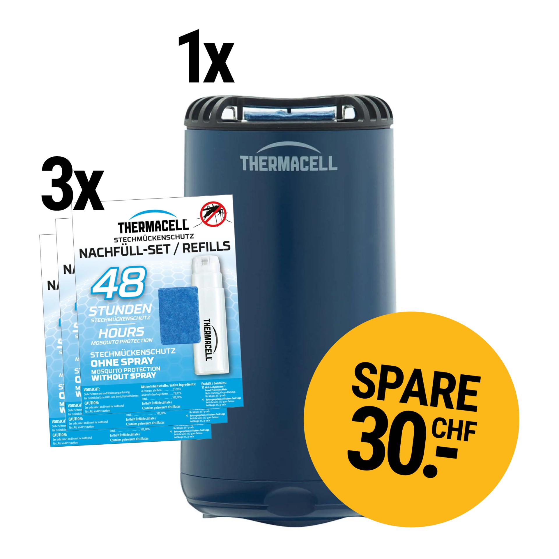 Mückenschutz Set: HALOmini Navy + Nachfüllpack 120+Std - Produktbild 1