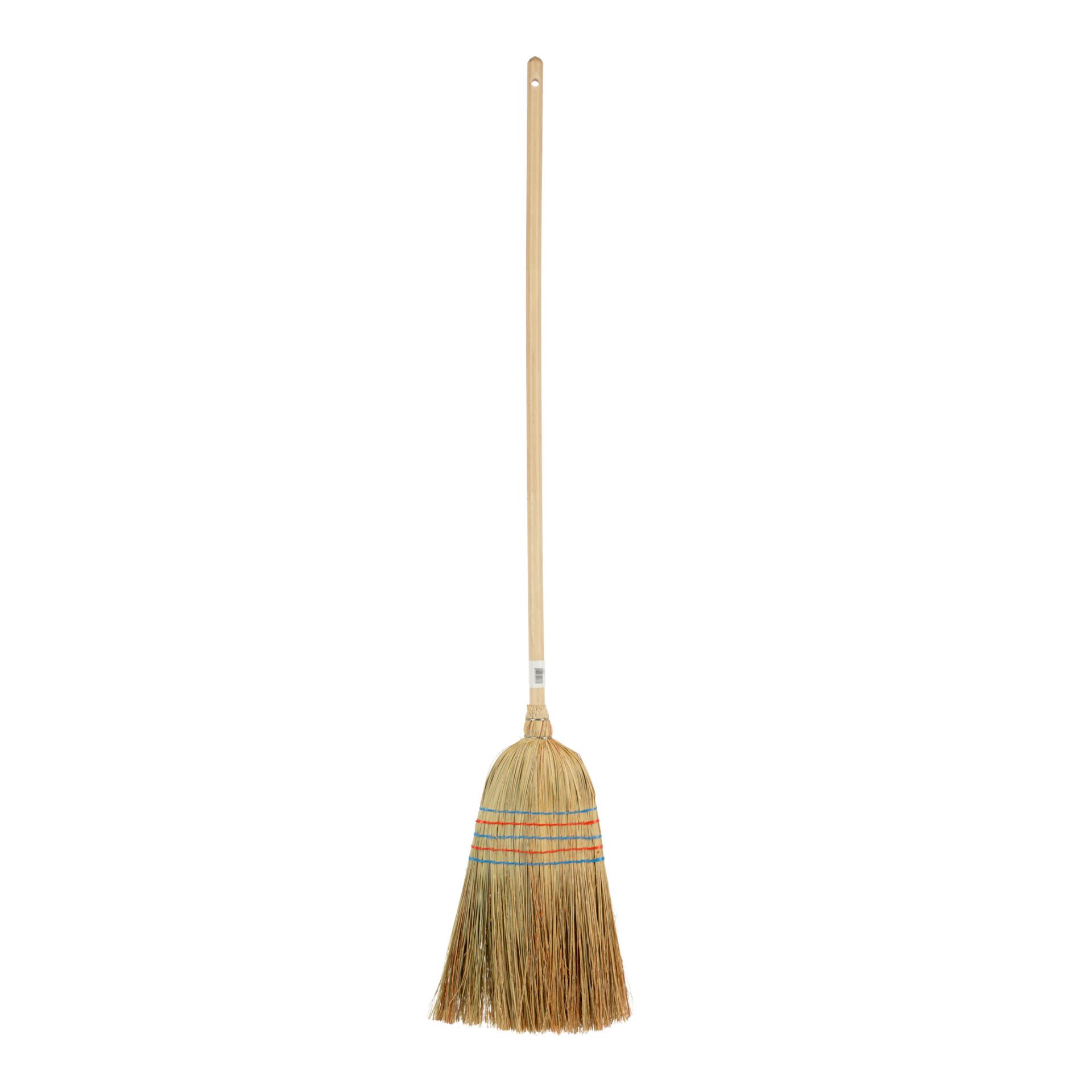 Reisstrohbesen 5-Naht mit lackiertem Stiel, 135cm - Produktbild 1
