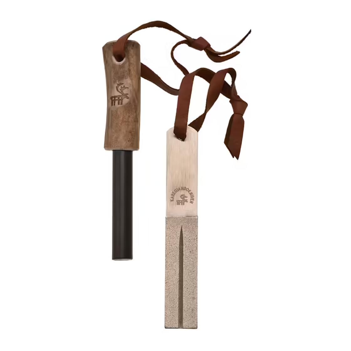 Survival  - Jagdmesser mit Diamantschleifstein, Feuerstahl und Lederscheide - Produktbild 3