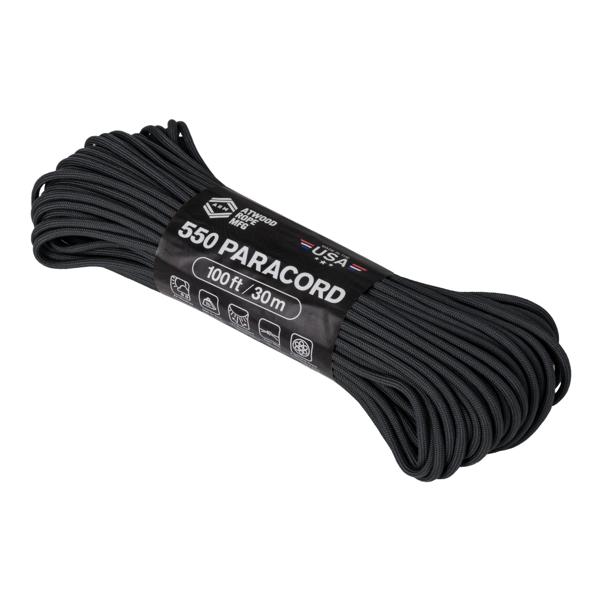 550 Paracord 100ft. / 30m - Schwarz - Produktbild 1