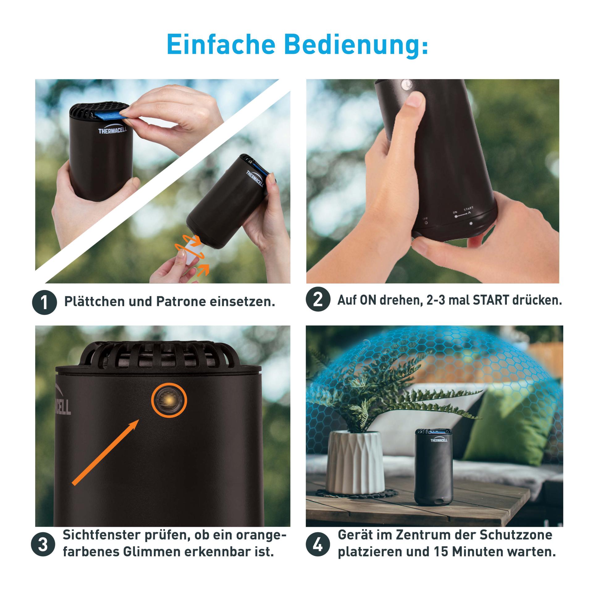 Mückenschutz Set: HALOmini Schwarz + Nachfüllpack 120Std - Produktbild 2