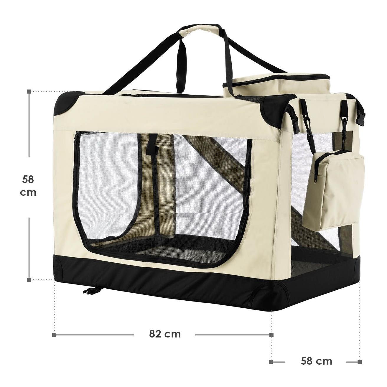 Hundetransportbox (faltbar) - beige - Produktbild 1