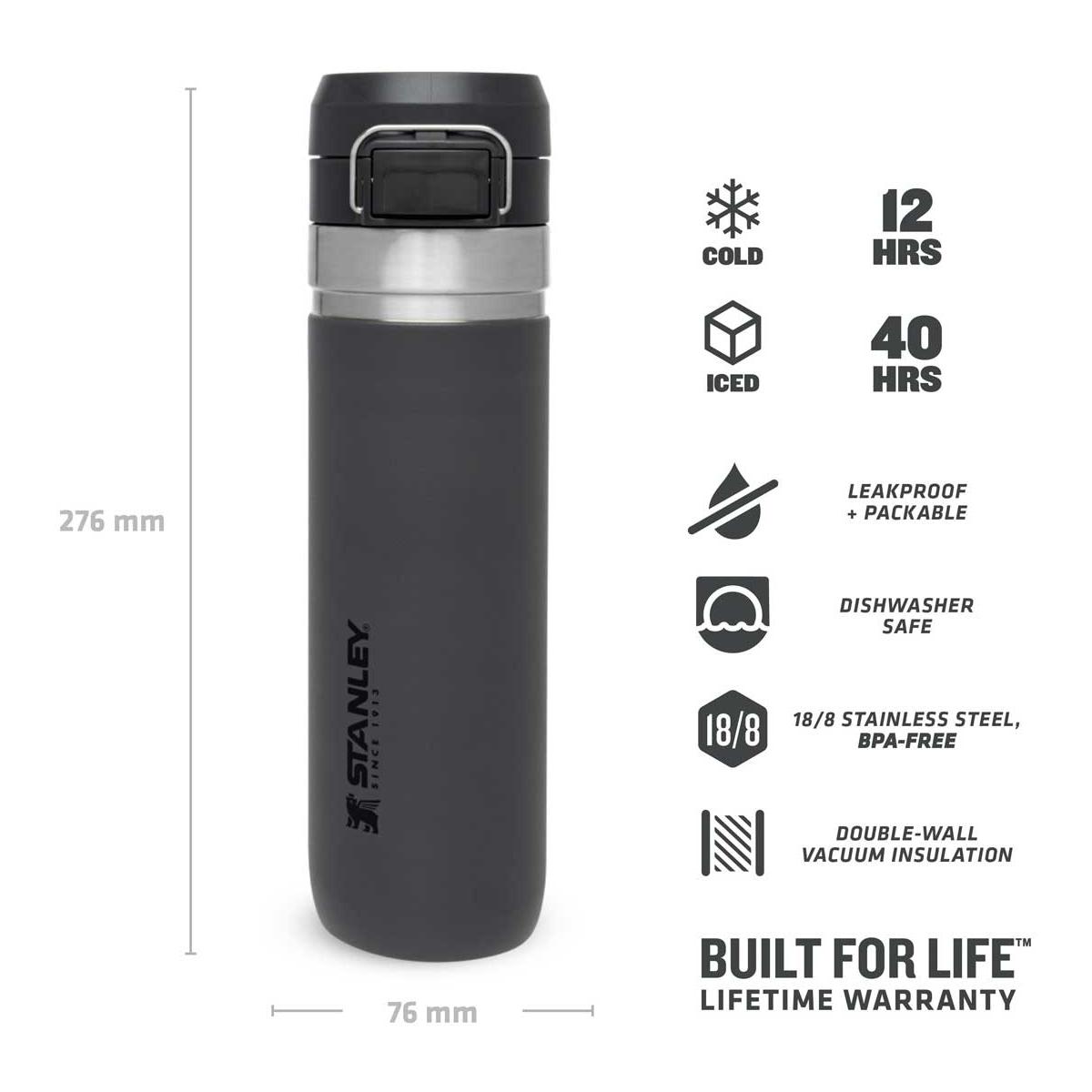Quick Flip Water Bottle 700 ml - Charcoal - Produktbild 3