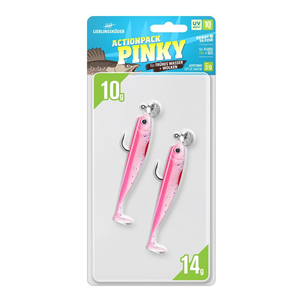 Actionpack Pinky - Gummiköder-Set montiert - Produktbild 1
