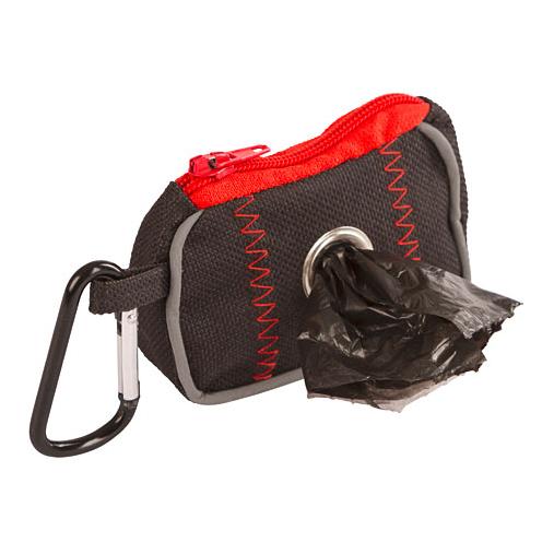 Kotbeutelspender Nylon 8x5x4 cm - schwarz/rot - Produktbild 1