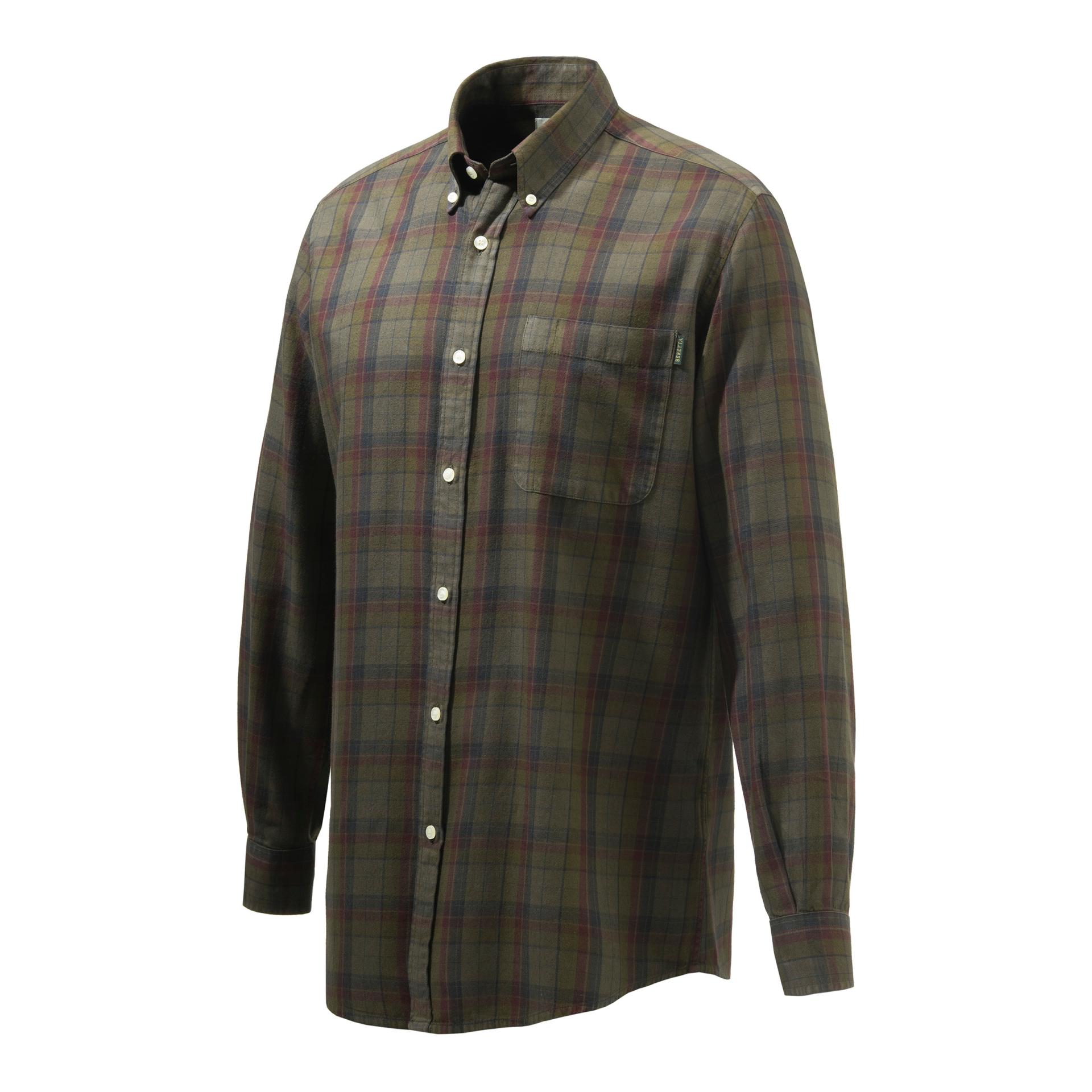Wood Button Down Hemd - Beige/Rot kariert - Produktbild 1