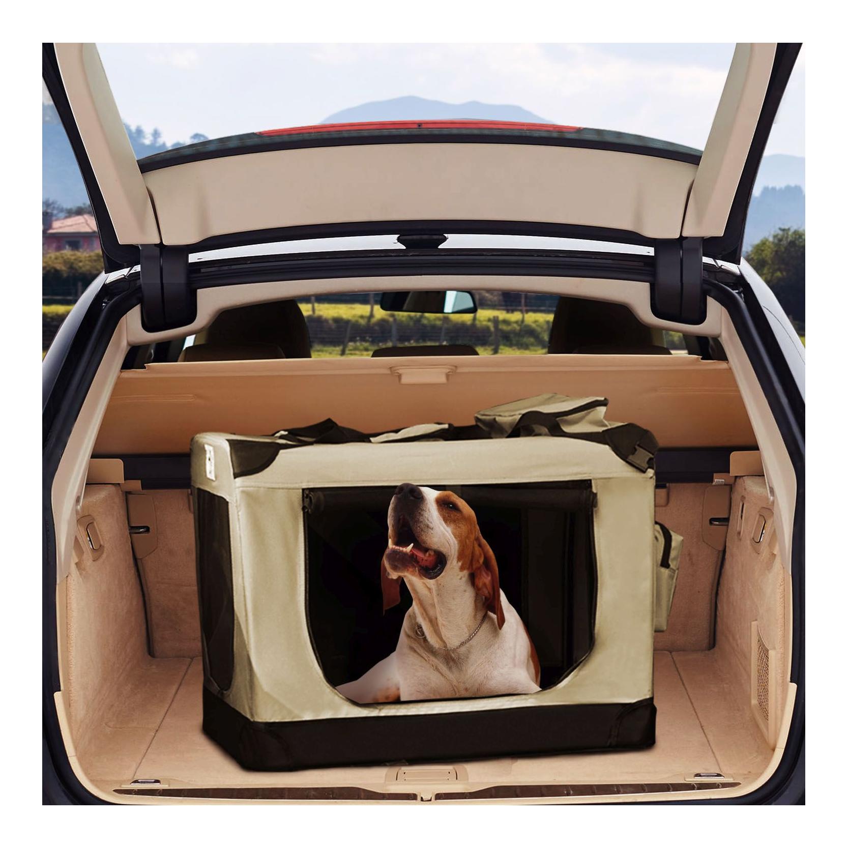 Hundetransportbox (faltbar) - beige - Produktbild 3